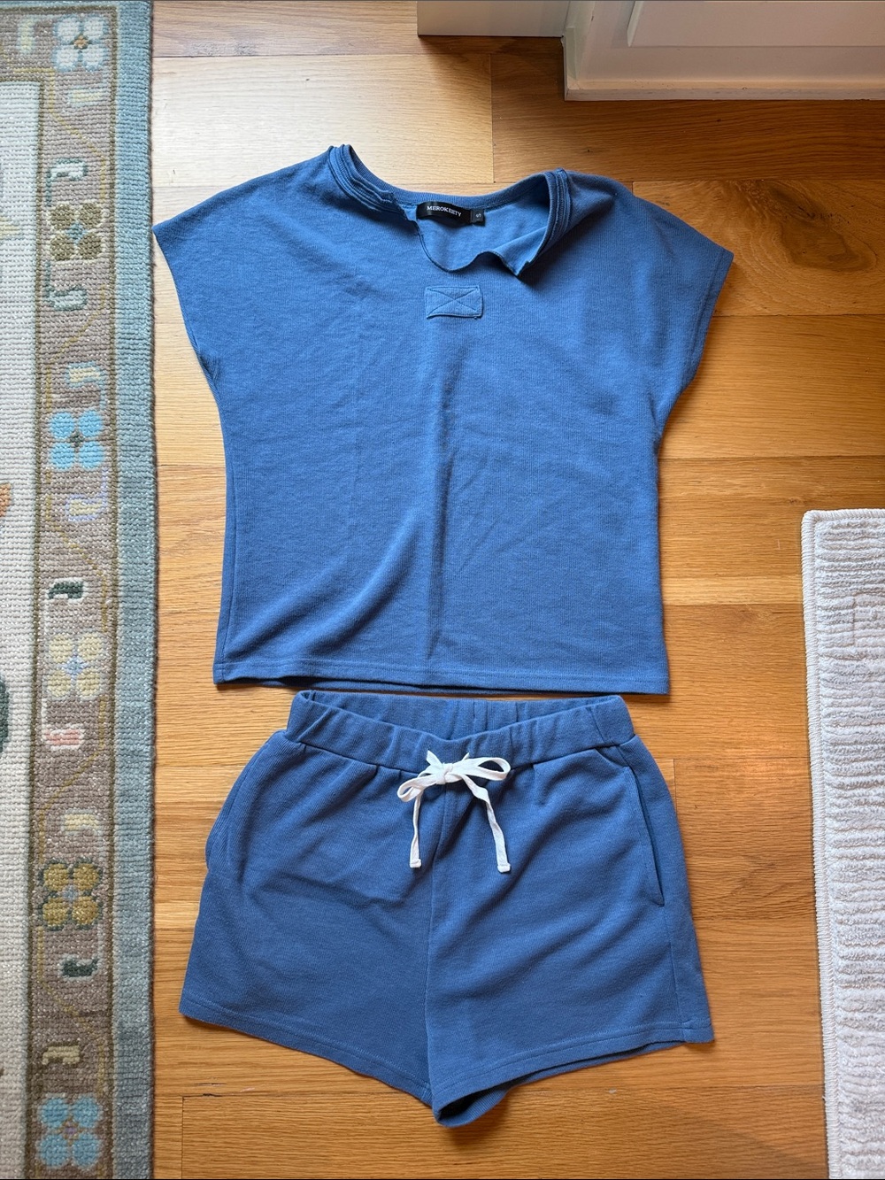 Women's Blue Short Sleeve Set